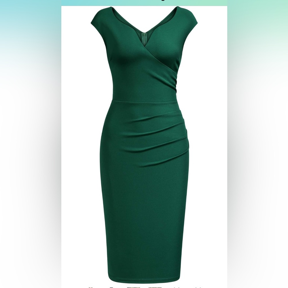 Green Sweetheart Pencil Sheath Women’s Large Dress